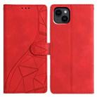For iPhone 15 Plus Triangles Embossed Leather Phone Case(Red) - 1