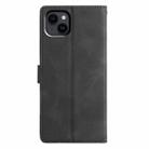 For iPhone 14 Plus Triangles Embossed Leather Phone Case(Black) - 3