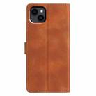 For iPhone 14 Plus Triangles Embossed Leather Phone Case(Brown) - 3