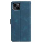 For iPhone 14 Triangles Embossed Leather Phone Case(Blue) - 3
