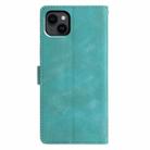 For iPhone 14 Triangles Embossed Leather Phone Case(Green) - 3