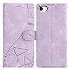 For iPhone 7 / 8 / SE 2022 Triangles Embossed Leather Phone Case(Purple) - 1
