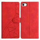For iPhone 7 / 8 / SE 2022 Triangles Embossed Leather Phone Case(Red) - 1