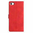 For iPhone 7 / 8 / SE 2022 Triangles Embossed Leather Phone Case(Red) - 3