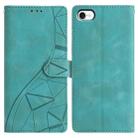 For iPhone 7 / 8 / SE 2022 Triangles Embossed Leather Phone Case(Green) - 1