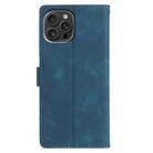 For iPhone 13 Pro Triangles Embossed Leather Phone Case(Blue) - 3