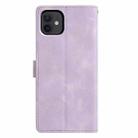 For iPhone 12 / 12 Pro Triangles Embossed Leather Phone Case(Purple) - 3