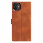 For iPhone 12 / 12 Pro Triangles Embossed Leather Phone Case(Brown) - 3