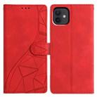 For iPhone 12 / 12 Pro Triangles Embossed Leather Phone Case(Red) - 1
