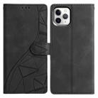For iPhone 11 Pro Max Triangles Embossed Leather Phone Case(Black) - 1