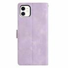 For iPhone 11 Triangles Embossed Leather Phone Case(Purple) - 3