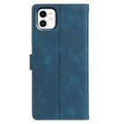 For iPhone 11 Triangles Embossed Leather Phone Case(Blue) - 3