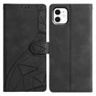 For iPhone 11 Triangles Embossed Leather Phone Case(Black) - 1