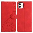 For iPhone 11 Triangles Embossed Leather Phone Case(Red) - 1