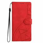 For iPhone 11 Triangles Embossed Leather Phone Case(Red) - 2