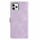 For iPhone 11 Pro Triangles Embossed Leather Phone Case(Purple) - 3