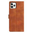For iPhone 11 Pro Triangles Embossed Leather Phone Case(Brown) - 3