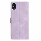 For iPhone X / XS Triangles Embossed Leather Phone Case(Purple) - 3