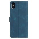 For iPhone X / XS Triangles Embossed Leather Phone Case(Blue) - 3