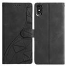 For iPhone X / XS Triangles Embossed Leather Phone Case(Black) - 1