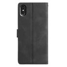 For iPhone X / XS Triangles Embossed Leather Phone Case(Black) - 3