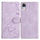 For iPhone XR Triangles Embossed Leather Phone Case(Purple) - 1
