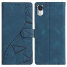 For iPhone XR Triangles Embossed Leather Phone Case(Blue) - 1