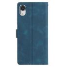 For iPhone XR Triangles Embossed Leather Phone Case(Blue) - 3