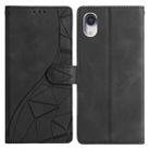 For iPhone XR Triangles Embossed Leather Phone Case(Black) - 1