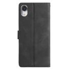 For iPhone XR Triangles Embossed Leather Phone Case(Black) - 3