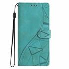 For iPhone XR Triangles Embossed Leather Phone Case(Green) - 2