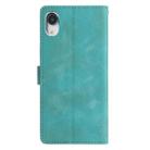 For iPhone XR Triangles Embossed Leather Phone Case(Green) - 3