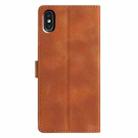 For iPhone XS Max Triangles Embossed Leather Phone Case(Brown) - 3