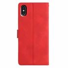 For iPhone XS Max Triangles Embossed Leather Phone Case(Red) - 3