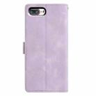 For iPhone 7 Plus / 8 Plus Triangles Embossed Leather Phone Case(Purple) - 3