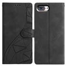 For iPhone 7 Plus / 8 Plus Triangles Embossed Leather Phone Case(Black) - 1