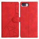 For iPhone 7 Plus / 8 Plus Triangles Embossed Leather Phone Case(Red) - 1