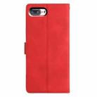 For iPhone 7 Plus / 8 Plus Triangles Embossed Leather Phone Case(Red) - 3