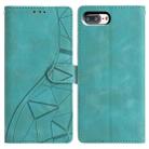 For iPhone 7 Plus / 8 Plus Triangles Embossed Leather Phone Case(Green) - 1