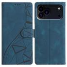 For iPhone 17 Pro Max Triangles Embossed Leather Phone Case(Blue) - 1