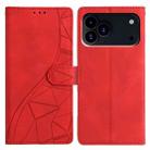 For iPhone 17 Pro Max Triangles Embossed Leather Phone Case(Red) - 1