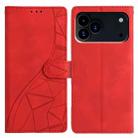 For iPhone 17 Pro Triangles Embossed Leather Phone Case(Red) - 1
