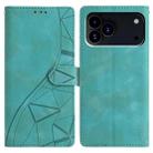 For iPhone 17 Pro Triangles Embossed Leather Phone Case(Green) - 1