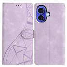 For iPhone 17 Triangles Embossed Leather Phone Case(Purple) - 1