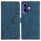 For iPhone 17 Triangles Embossed Leather Phone Case(Blue) - 1