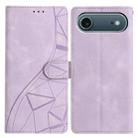 For iPhone 17 Air Triangles Embossed Leather Phone Case(Purple) - 1