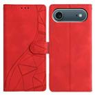 For iPhone 17 Air Triangles Embossed Leather Phone Case(Red) - 1
