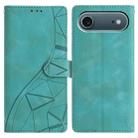 For iPhone 17 Air Triangles Embossed Leather Phone Case(Green) - 1