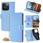 For Redmi Note 14 4G 164.84mm EU Crossbody Chain Leather Phone Case(Blue) - 1