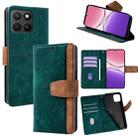 For Honor X8c 4G Global Color Stitching Skin Feel Leather RFID Blocking Phone Case(Green) - 1